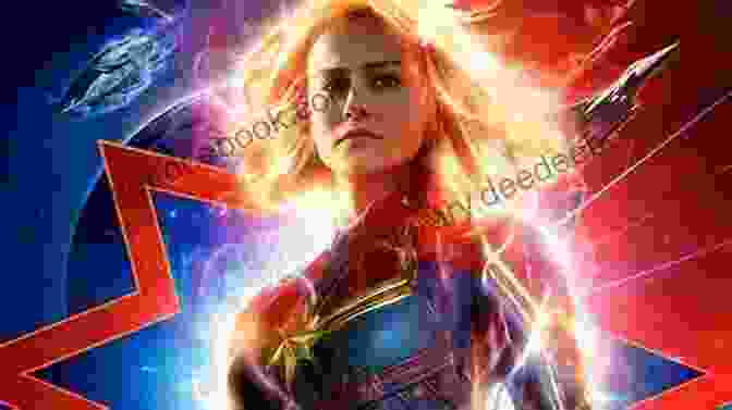 Captain Marvel Poised In Mid Flight, Her Red And Blue Suit Glowing Against The Backdrop Of A Nebula Captain Marvel: Higher Further Faster