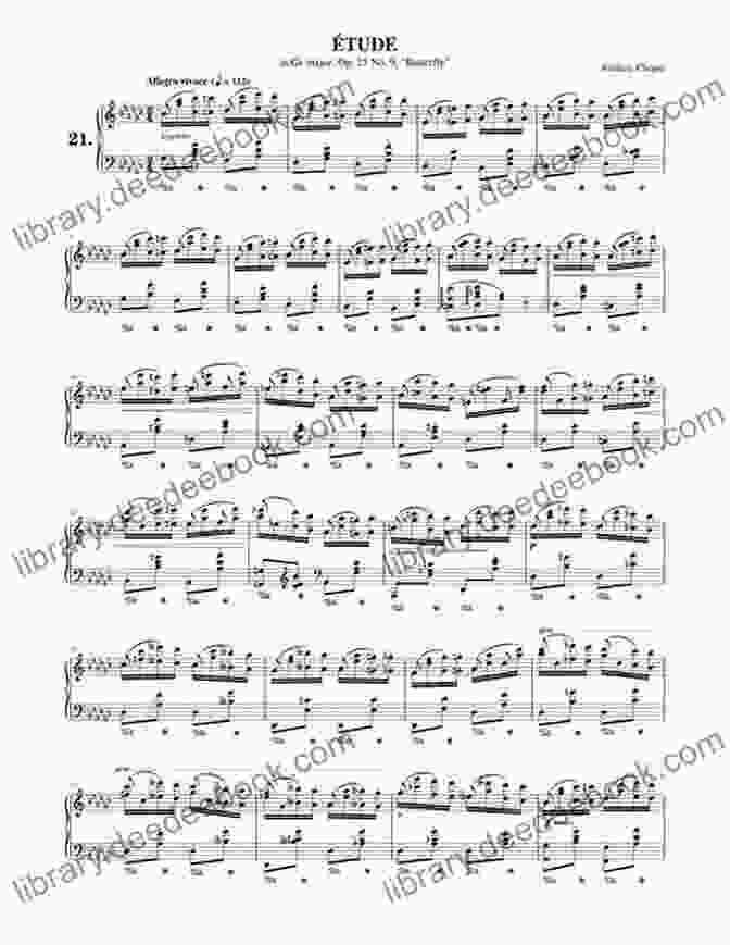 Chopin Etude Op 25 No 9 In B Flat Major, Butterfly, Sheet Music Score Chopin Etude Op 25 No 9 In G Flat Major Butterfly (sheet Music Score)