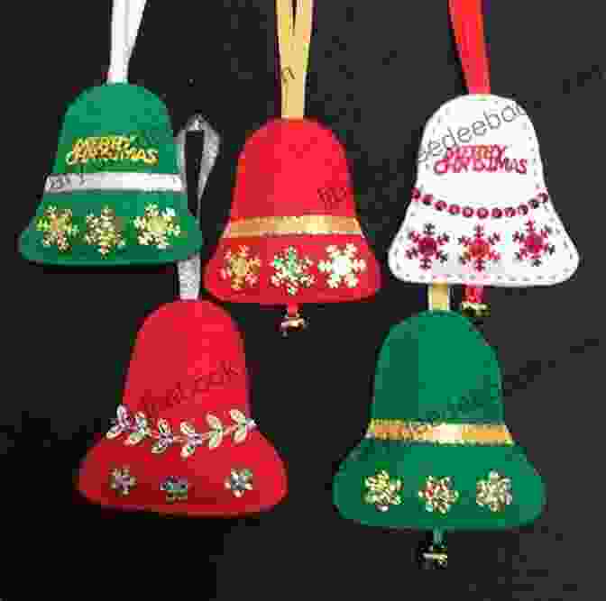 Felt Christmas Bell Ornaments With Red And Green Felt American Homestead Christmas: 21 Felt Fabric Projects For Homemade Holidays