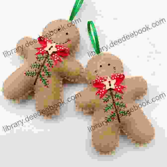 Felt Gingerbread Men With Brown And White Felt American Homestead Christmas: 21 Felt Fabric Projects For Homemade Holidays