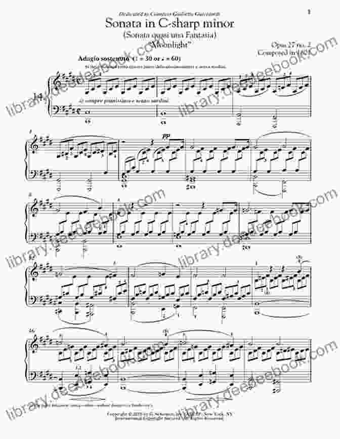 Sheet Music Of Beethoven's Piano Sonata No. 14 In C Sharp Minor, Op. 27, No. 2 (Moonlight Sonata) Complete Preludes 1 And 2 (Dover Classical Piano Music)
